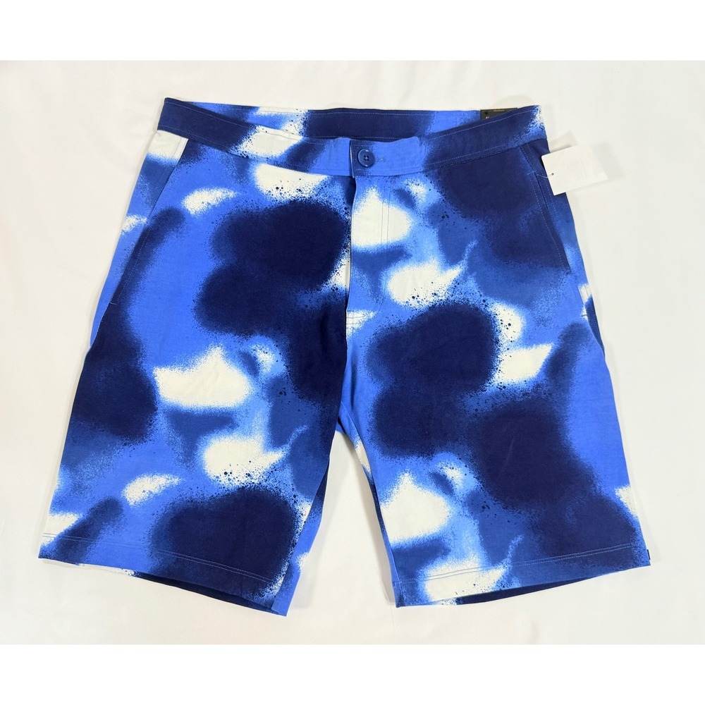 Good Man Brand Mens Blue Spray Paint Cloud Print Shorts Size Medium Stretch New